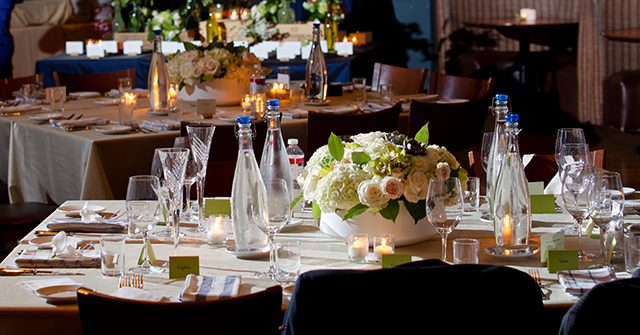 table laid out for special event